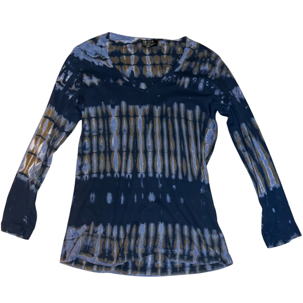 Y2K Tryst Western Tie-Dye Long Sleeve Cotton Top S